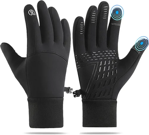 Guantes de invierno para hombres y mujeres, guantes de correr ligeros y cálidos para pantalla táctil, guantes térmicos de punto