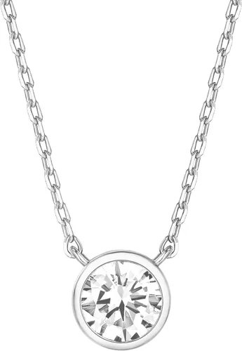Miniatura 6 de PAVOI 14K Gold Plated Circle CZ Solitaire Necklace Elegant Bezel Pendant Dainty Cubic Zirconia Halo Choker Necklaces for Women