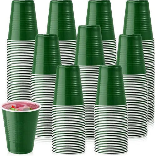 Miniatura 9 de Zopeal 200 vasos de plástico a granel desechables de 18 onzas, vasos de plástico duro para bodas, fiestas, copas de vino, bebidas elegantes, bebidas