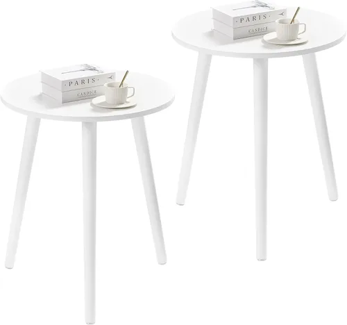 Miniatura 15 de Apicizon Mesa auxiliar redonda, mesa auxiliar gris azul para espacios pequeños, mesa auxiliar redonda para guardería, mesa auxiliar pequeña