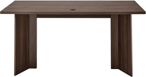 Miniatura 9 de VEVOR Escritorio ejecutivo de 63 pulgadas, mesa de oficina rectangular grande y moderna, mesa ejecutiva de madera resistente con orificio de Nogal