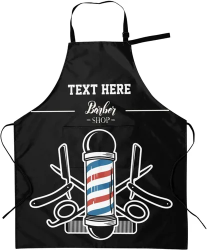 Delantal de peluquero personalizado para estilista para mujeres y hombres, delantal de corte de pelo con logotipo de texto personalizado, delantales
