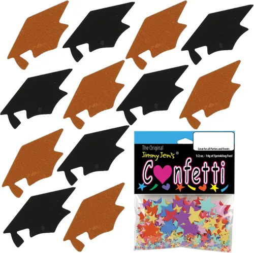 Miniatura 49 de Confetti Grad Cap Negro, Azul Marino Combo - 2 bolsas de media onza (1 oz)