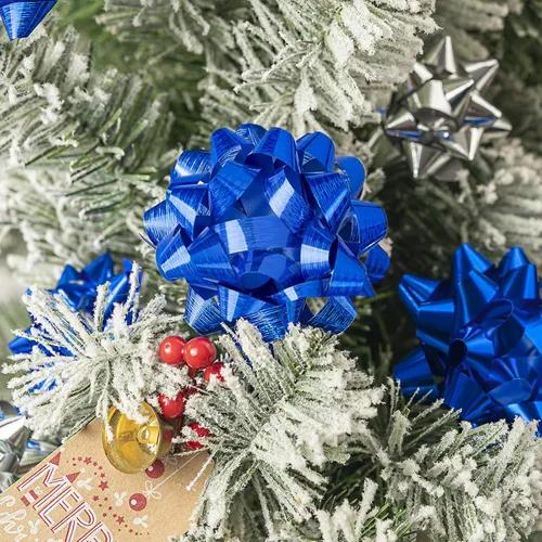Miniatura 4 de WRAPAHOLIC Surtido de 16 lazos de regalo, 14 lazos de regalo de varios colores (azul rey holográfico y plateado) y 2 cintas rizadas rizadas