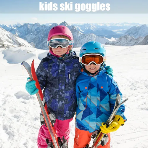 Miniatura 5 de FEISEDY Gafas de esquí para niños, gafas de snowboard para niños y niñas, jóvenes, OTG anti niebla protección UV gafas de nieve B0019