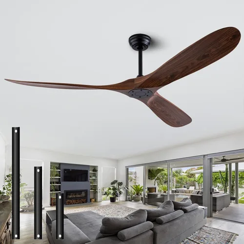 Miniatura 17 de QUTWOB - Ventilador de techo de 60 pulgadas con control remoto sin luces, moderno motor DC reversible para interiores y exteriores, ventiladores