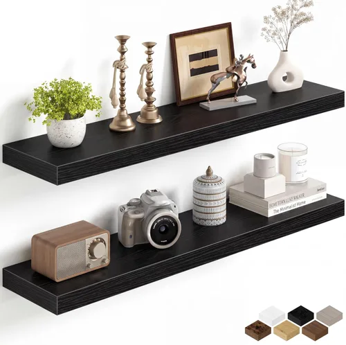 Miniatura 72 de Fun Memories Estantes flotantes de 16 pulgadas para pared, estantes de 8 pulgadas de profundidad para baño, dormitorio, cocina, montaje en pared