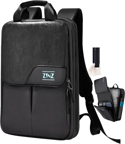 Miniatura 7 de ZINZ Mochila delgada y expandible para laptop de 15.6, 16, 17 pulgadas, mochila de viaje de negocios, resistente al agua, para hombres y mujeres