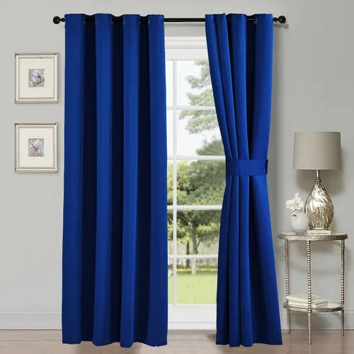 Miniatura 9 de HESTIN Juego de cortinas opacas de 4 piezas (incluye 2 paneles y 2 alzapaños), cortinas opacas con aislamiento térmico sólido con ojales