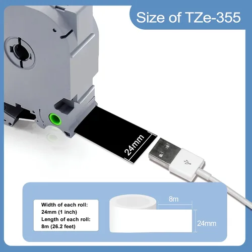 Miniatura 9 de 4P TZe-131 - Cinta transparente de repuesto de 0.47 pulgadas para rotuladora Brother, cinta transparente TZe131 TZ de 0.47 pulgadas, laminada