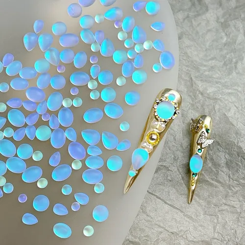 Miniatura 14 de 50 piezas de encantos de uñas con estrellas y gemas, diamantes de imitación de estrellas para uñas, encantos de uñas con estrellas, encantos
