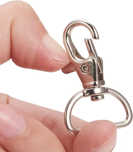 Miniatura 6 de Broche giratorio, ganchos giratorios de gatillo, anillos en D de 1 pulgada, cierres de pinza de langosta de metal, 40 piezas para hacer pestañas a