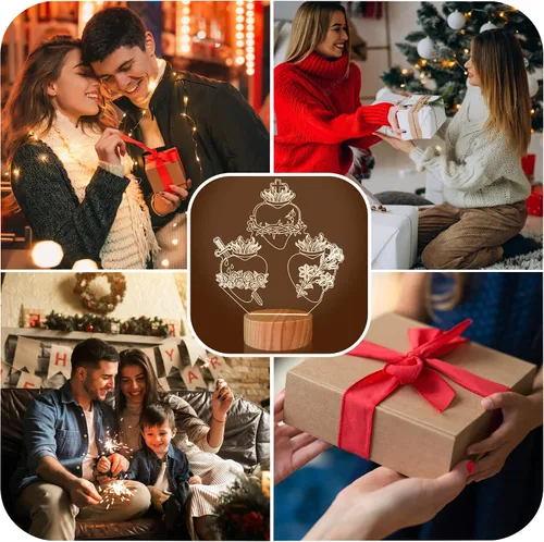 Miniatura 5 de Anywin Tres corazones sagrados, regalos católicos para mujeres/hombres, corazones de Jesús, luz nocturna, regalos de fe para Navidad, devocional