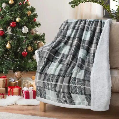Miniatura 17 de Tirrinia - Manta sherpa de felpa gris de 50 x 60 pulgadas, manta reversible de vellón para cama y sofá, súper suave, cómoda, cálida y mullida manta