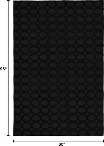 Miniatura 282 de Garland Rug Sparta - Alfombra antideslizante de polipropileno de 2 pies x 12 pies, color negro, ideal para salas de estar y pasillos, elegante