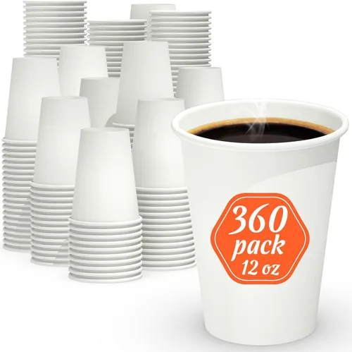 Miniatura 8 de Dealusy 100 unidades de tazas de café de 4 oz, tazas de papel seguras para alimentos sin fugas de 4 oz, tazas de papel desechables de 4 oz blancas