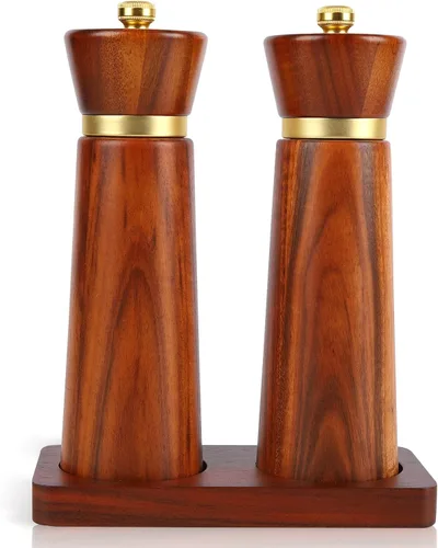 Miniatura 10 de Molinillo de pimienta de madera, molinillo de pimienta de madera, molinillo de sal recargable con grueso, molinillo de pimienta manual ajustable