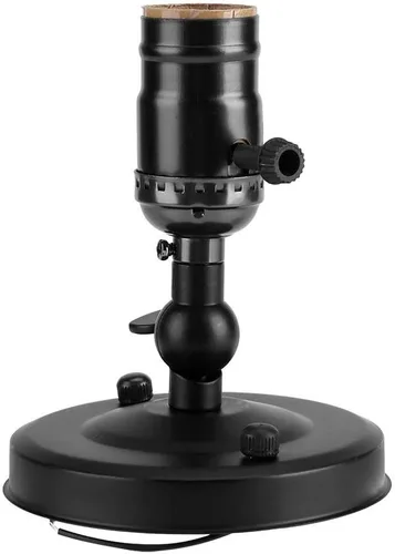 Miniatura 7 de Soporte para lámpara de pared vintage, enchufe E26/E27, metal, negro, estilo retro, para oficina en casa
