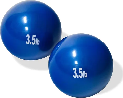 Miniatura 5 de Trademark Innovations Pelota de ejercicio de tonificación ponderada - Juego de 2