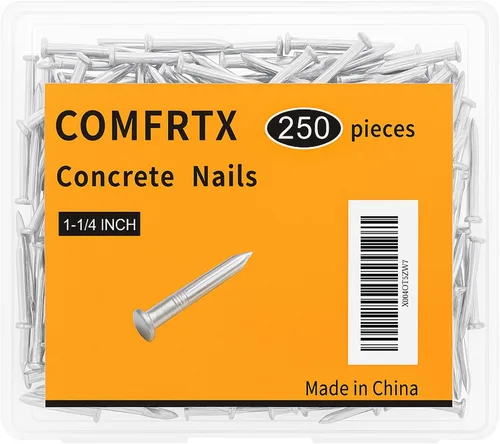 Miniatura 12 de Clavos de hormigón de 1 pulgada para paredes de mampostería y cemento, 400 clavos de ladrillo de acero galvanizado para colgar imágenes con caja