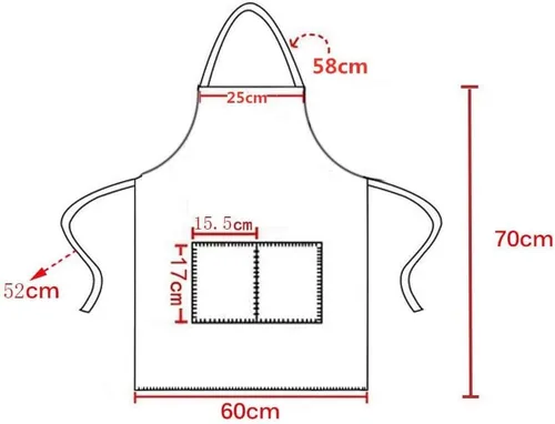 Miniatura 5 de 12 delantales con babero a granel color rosa intenso para mujeres, hombres, adultos y niñas, unisex con 2 bolsillos, delantal para hornear cocina