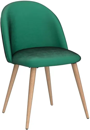Miniatura 5 de CangLong Mid Century - Juego de 2 sillas tapizadas de terciopelo para cocina, modernas, color verde, 1
