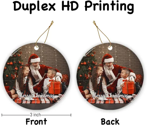 Miniatura 2 de Adornos de Navidad personalizados con foto, adorno de Navidad personalizado, decoración única para colgar del árbol de Navidad para baby shower, A1
