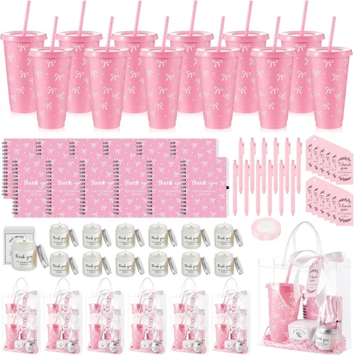 Miniatura 39 de Nuogo Juego de 6 premios de ducha para padres para jugadores, adultos, incluye vaso de plástico, cuaderno, velas perfumadas, bolígrafo, bolsa