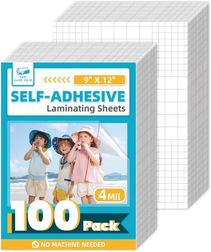 Miniatura 11 de T&W SAME FILM Paquete de 30 hojas de laminación autoadhesivas, 4 mil, capacidad para papel laminado de 8.5 x 11 pulgadas, hojas de laminación de 9 x
