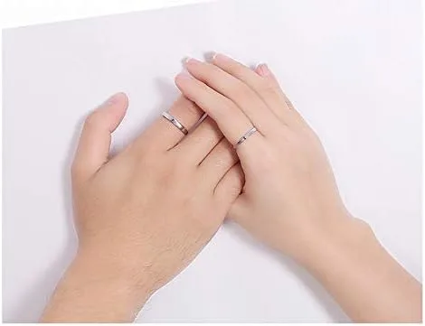 Miniatura 4 de Juego de 2 anillos a juego para parejas, anillos de promesa de sol y luna, anillos ajustables a juego para parejas, anillos de promesa, anillos