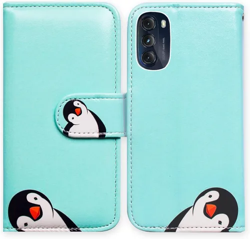 Miniatura 27 de Bcov Funda para Moto G 5G 2022, funda de cuero verde pájaro negro con tapa para teléfono con ranura para tarjeta y soporte para Motorola Moto G 5G