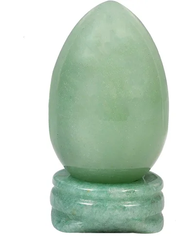 Miniatura 8 de Amogeeli Figura de esfera de huevo de cristal curativo con soporte de piedra, escultura de piedra en forma de huevo para decoración del hogar