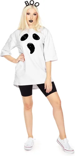 Miniatura 2 de Tipsy Elves Vestidos de disfraz de Halloween con lentejuelas para mujer, vestidos sexy de manga corta para adultos