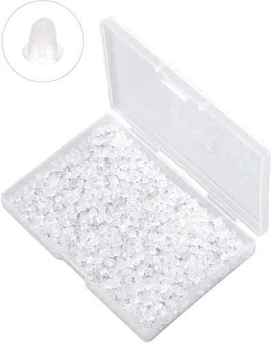 Miniatura 14 de Respaldos de Aretes de Goma Suaves y Transparentes para Aretes de Botón Respaldos de Aretes de Silicona Hipoalergénicos Tope de Repuesto