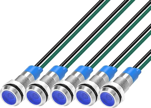 Miniatura 10 de Gebildet Juego de 5 luces LED de 6 mm, 3V-4.5V-5V-6V-7.5V-9VDC, impermeables, para señalización, piloto, salpicadero, direccionales, para auto