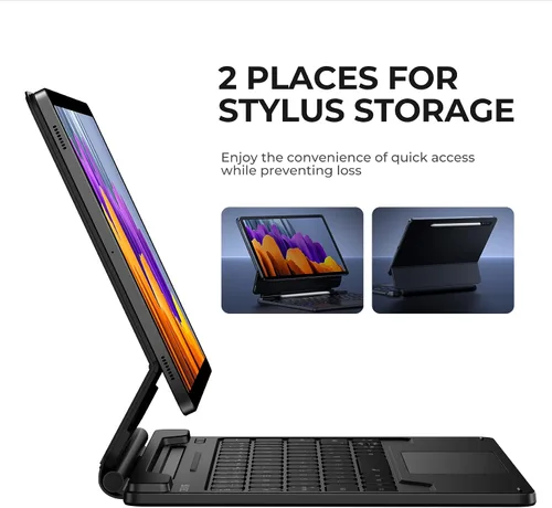 Miniatura 6 de Dexnor Para Samsung Galaxy Tab S8/S7 Funda Con Teclado Soporte Magnético Flotante Cantilever Con Trackpad Multi-Touch S Pen Holder Funda De Teclado