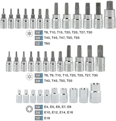 Miniatura 2 de Vector Tools Juego de brocas Torx y llaves Torx externas, a prueba de manipulaciones, T8 - T60 35 piezas