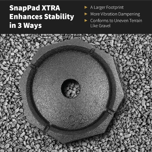 Miniatura 7 de SnapPad Xtra (paquete de 4) Sistema de nivelación de RV de cuatro puntos con pies de gato redondos de 9" Añade un 61% de área superficial