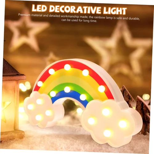 Miniatura 6 de Uonlytech Lámpara de modelado de arco iris, decoración de zorro, lámpara de escritorio decorativa, luz de neón arco iris, luz LED de escritorio
