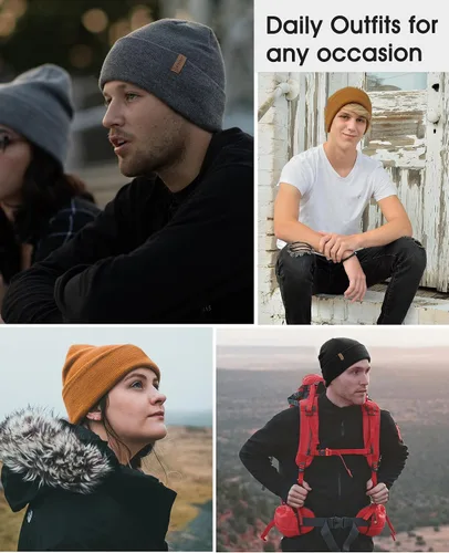 Miniatura 5 de FURTALK Gorro para hombre y mujer, con puños, grueso, unisex, gorro de invierno
