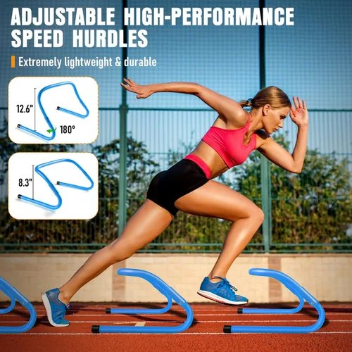 Miniatura 3 de MUROZA Agility Ladder, Agility Speed Training Equipment Set, 20ft Speed Ladder, 12 Soccer Cones, 4 Hurdles, Jump Rope, Running Parachute, Soccer Azul