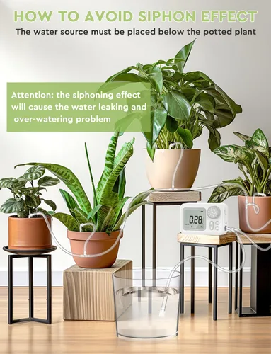 Miniatura 6 de Sistema de Riego Automático [2025 Actualizado], Soporte para 15 Plantas en Maceta para Interior, Riego Automático para Vacaciones, con Temporizador