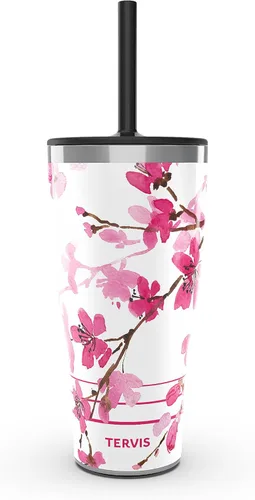 Miniatura 12 de Vaso térmico japonés de flor de cerezo de 24 onzas con tapa Clásico