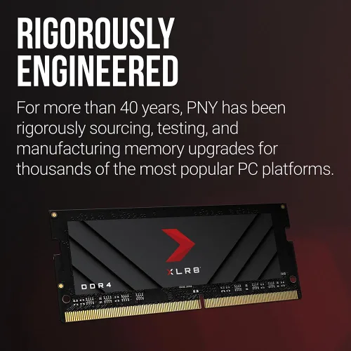 Miniatura 5 de PNY XLR8 Gaming 16GB DDR4 3200MHz (PC4-25600) CL20 1.2V Memoria para computadora portátil/portátil (SODIMM) MN16GSD43200X