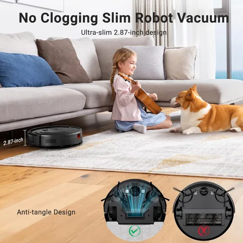 Miniatura 5 de MBYULO Robot Aspirador y Fregona, Robot Aspirador y Fregona 5KPa 650mL 2 en 1 Robot Aspirador y Fregona con Programación WiFi/Alexa/App Robot