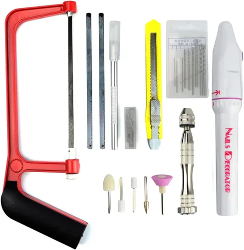 Miniatura 4 de Kit de herramientas profesionales de 56 piezas, modelador, herramientas básicas, juego de manualidades, kit de herramientas de construcción