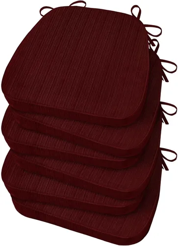 Miniatura 10 de Basic Beyond Cojines para sillas de comedor, 4 unidades, cojines para sillas de cocina en forma de D con lazos, juego de 4, cojines de asiento