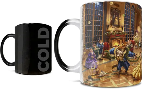Miniatura 7 de Morphing tazas Thomas Kinkade Disney Bella y la Bestia Pintura Heat Reveal Taza de café – 11 Oz de cerámica