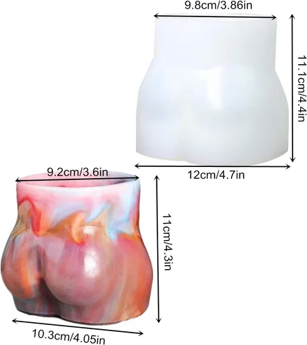 Miniatura 2 de Moldes de maceta de hormigón 3D para suculentas, moldes de silicona, soporte para brochas para bolígrafos, caja de almacenamiento, molde de resina