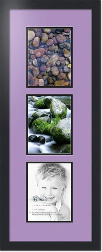 Miniatura 113 de ArtToFrames Marco de fotos tipo collage con estera doble con 3 aberturas de 5x7 y marco negro satinado Uva